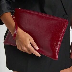 Elegant Red Leather Clutch